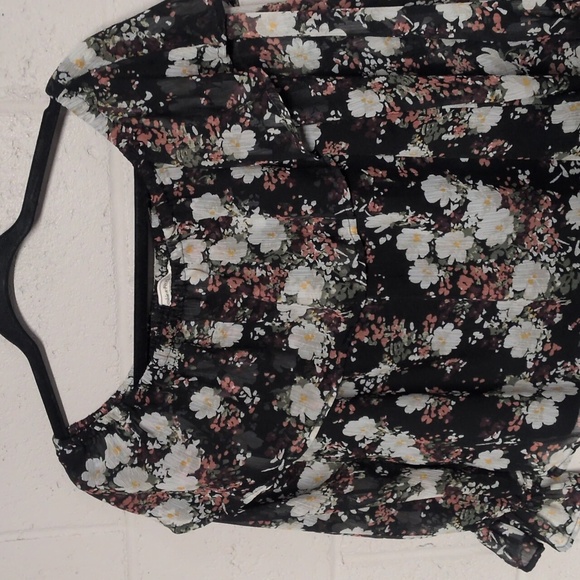 Abercrombie & Fitch Floral Sheer Off Shoulder Blouse Small - Picture 4 of 6